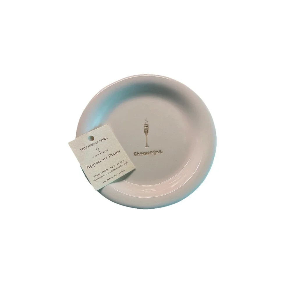 Williams Sonoma Wine Series‎ Appetizer Plates Set of 6 w/ Box Cheese Charcuterie